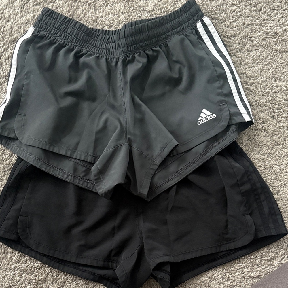 Adidas Women's Athletic Shorts in Gray and Black